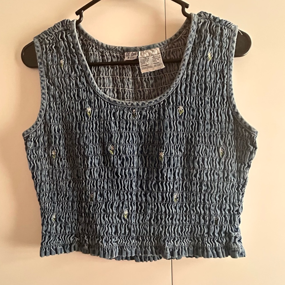 Vintage 90s denim cropped tank